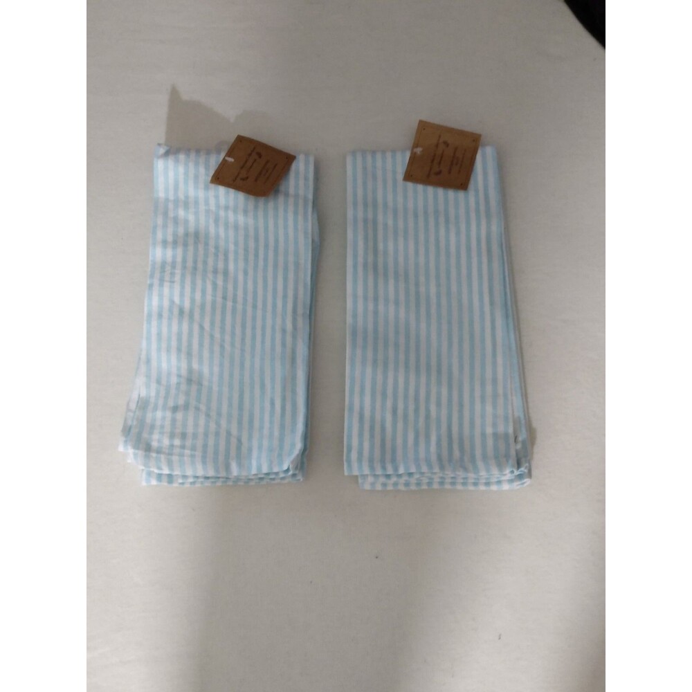 Homewear Farmers Market Collection Kitchen Towels Set of 2 16" x 26" Teal Stripe